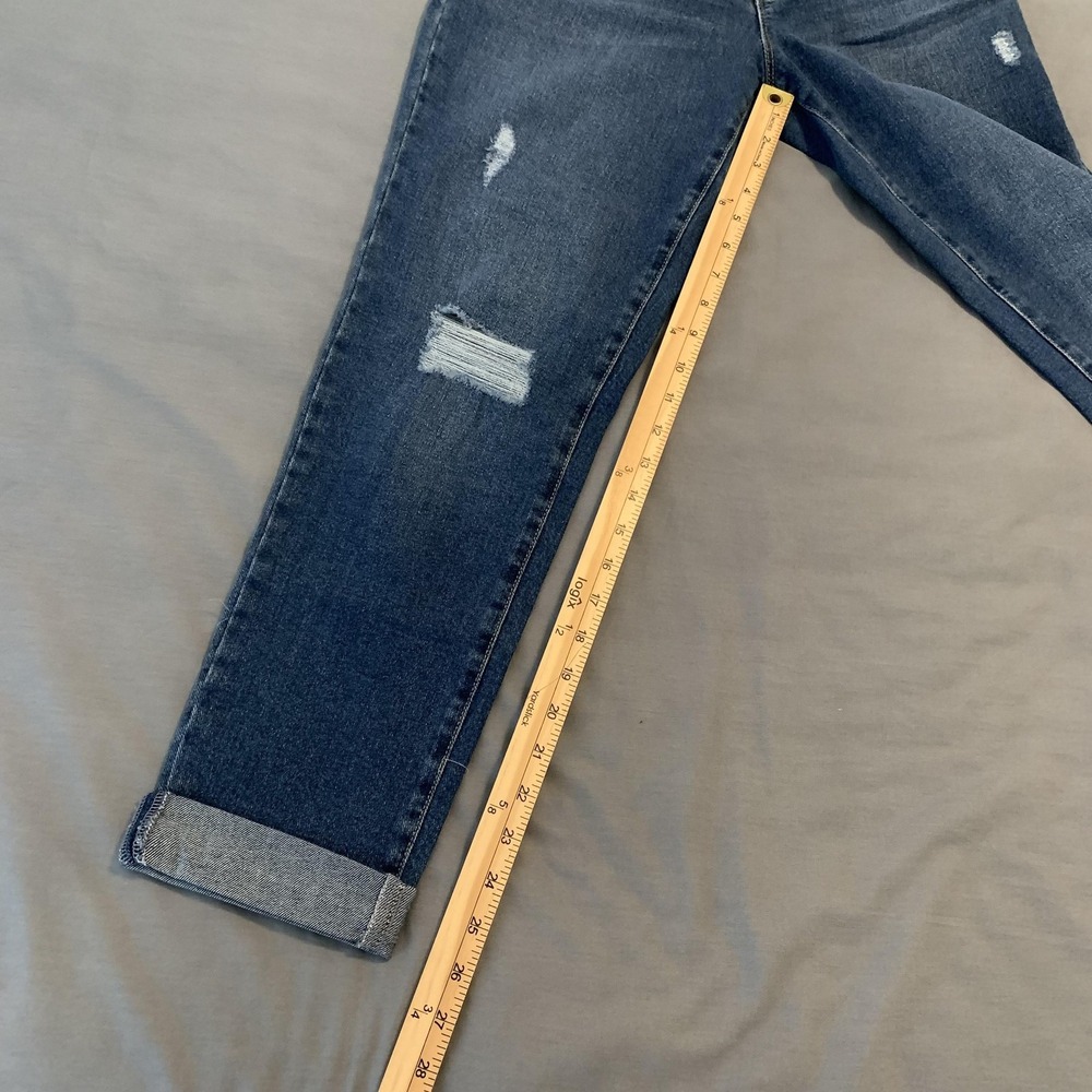 INC International Concepts Jeans‎ Womens 4/27 Blue Mid Rise Straight Distressed - Picture 7 of 12